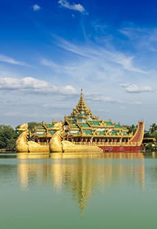 Kandawgyi Lake and Karaweik Hall Kandawgyi Lake and Karaweik Hall